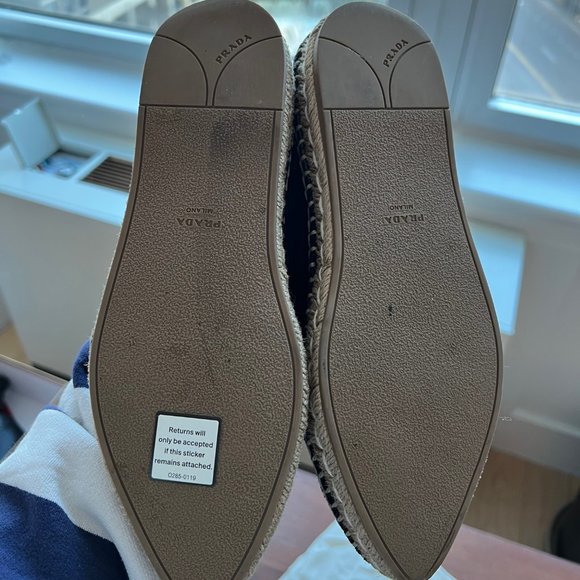 Prada Black Suede Espadrilles Size 35 - Picture 3 of 5